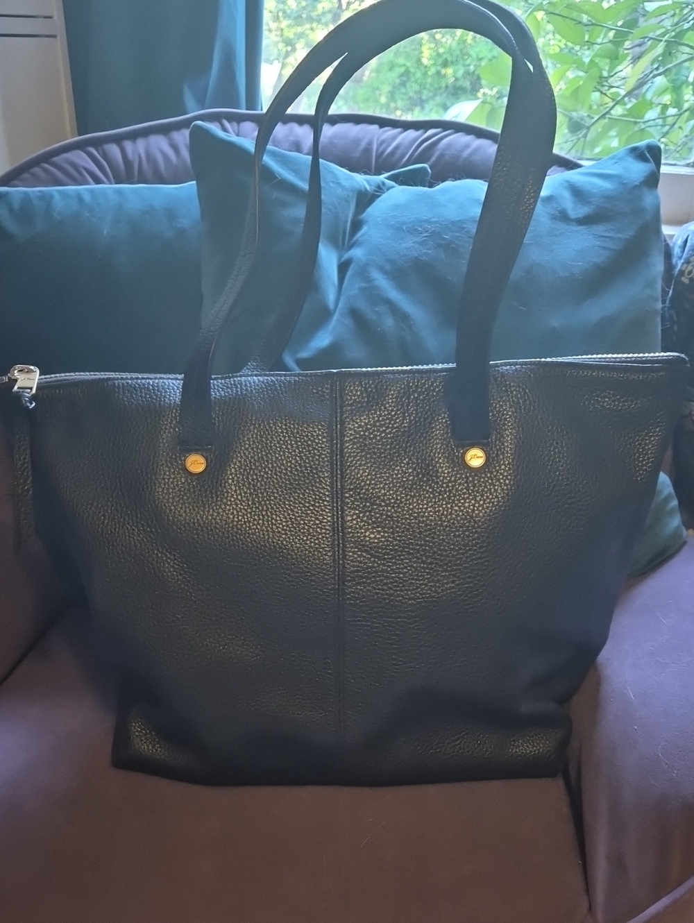 NWOT JCrew Classic Black Leather Tote Bag - Versatile Everyday Carry